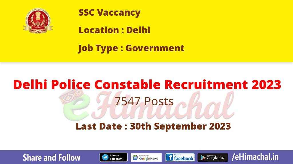 Delhi Police Constable Recruitment Posts Selection