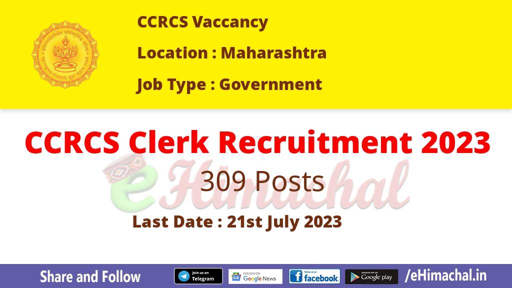 Ccrcs Clerk Recruitment 2023 309 Posts Selection Process Exam Pattern Syllabus